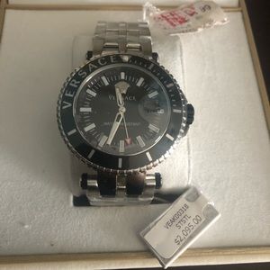 VERSACE Mens 46mm Stainless Steel Swiss Watch